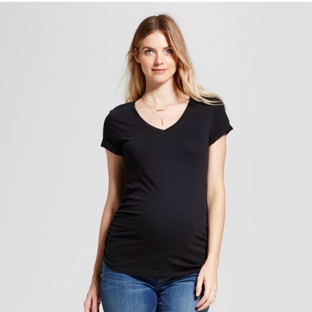 Isabel Maternity by Ingrid & Isabel Black Short Sleeve Tee